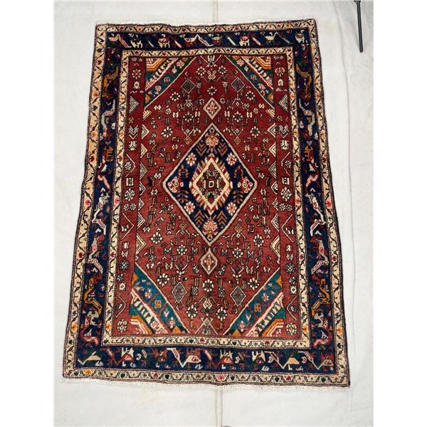 Zanjan - 100% Authentic Hand Knotted Wool Persian Rug - Handmade in Iran - 6.4" x  4.1" ft