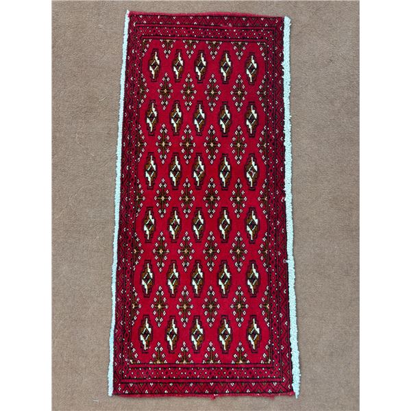 Torkaman - 100% Authentic Hand Knotted Wool Persian Rug - Handmade in Iran - 1.4" x 3"  ft