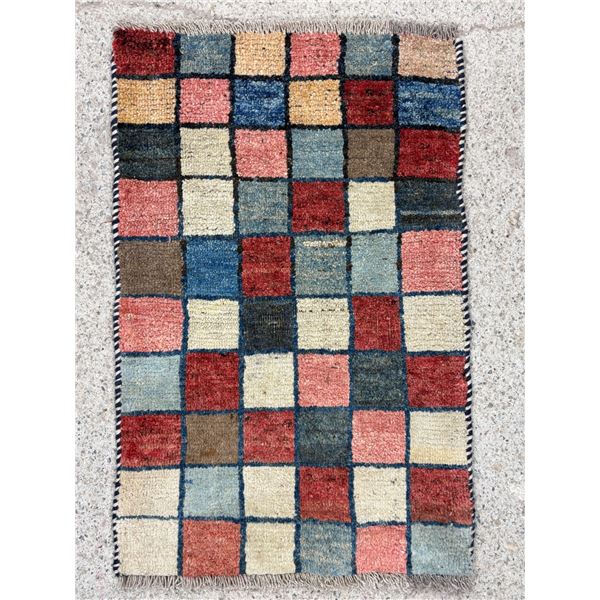 Gabbeh - 100% Authentic Hand Knotted Wool Persian Rug - Handmade in Iran - 2.8" x 1.9" ft -