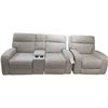 Image 1 : New - Power Recliner Sofa (Loveseat and Chair) - Grey - Retail Price: $4,547 - H40" x W37 + W73" x D