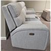 Image 6 : New - Power Recliner Sofa (Loveseat and Chair) - Grey - Retail Price: $4,547 - H40" x W37 + W73" x D