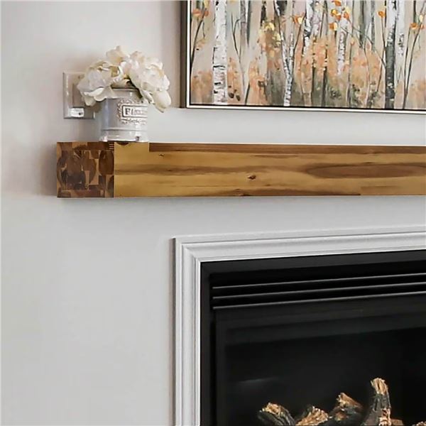 Group of 2 - BNIB Elements 45" Natural Wood Fireplace Mantel, RV: $358 CAD (M927-45 Contemporary & M