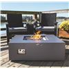 Image 1 : BNIB Paramount Square Aluminum Concrete Look Firepit Table, RV: $1299 CAD (FP-419)