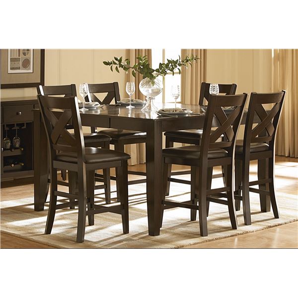 BNIB - Bistro Table Set with 6 Chairs (7 pcs Set) - 63.75 x 45.75 x 7.25H - Retail Price: $2,239.99