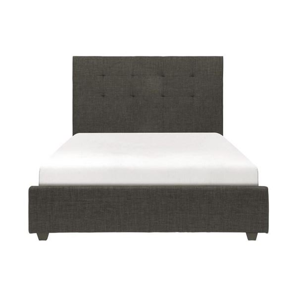 BNIB - Dark Grey Linen King Bed with Headboard (3 boxes) - 80 x 87 x 48 - Retail Price: $789.99 - VF