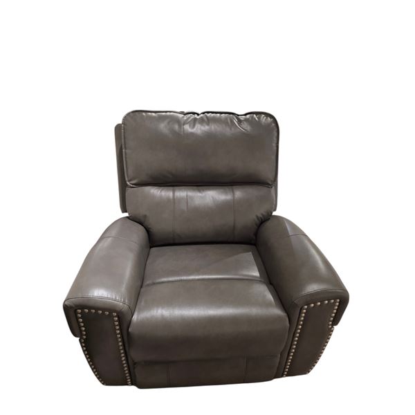 NEW - Pwr Recliner Grey Leather Air/Nailhead - - Retail Price: $0.00 - VF-99231P-GRY-1