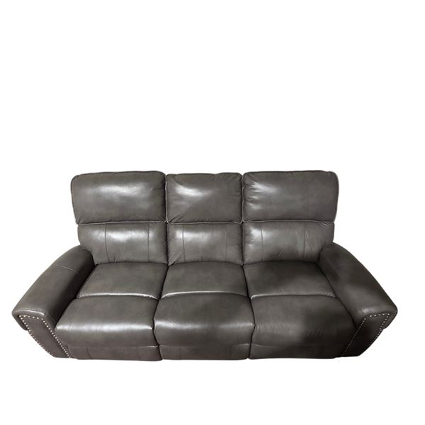 NEW - Pwr Motion Sofa Grey Leather Air/Nailhd - - Retail Price: $0.00 - VF-99231P-GRY-3