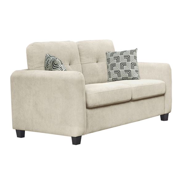 BNIB - Valette Collection Loveseat with 2 Pillows, Beige - 56 x 34.25 x 36 - VF-99097BE-2
