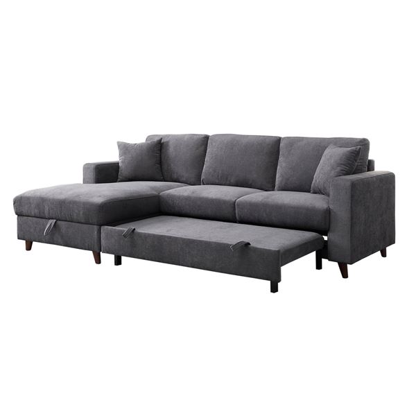 BNIB - Jordan Collection 2-piece Sectional with Right Side Loveseat with Pullout Bed & Left Side Cha