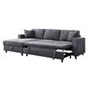 Image 4 : BNIB - Jordan Collection 2-piece Sectional with Right Side Loveseat with Pullout Bed & Left Side Cha