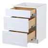 Image 2 : BNIB Hampton Bay Edson 24" 3-Drawer Base Cabinet - White, RV: $665 CAD (1001 464 931)