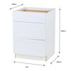 Image 3 : BNIB Hampton Bay Edson 24" 3-Drawer Base Cabinet - White, RV: $665 CAD (1001 464 931)