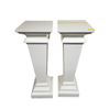 Image 2 : Pair of Classic White Pedestal, H48" x 15" x 15"