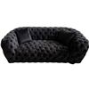 Image 1 : BNIB - Tufted Fabric Loveseat - Black - Retail Price: $2469, H26" x W74" x 33"