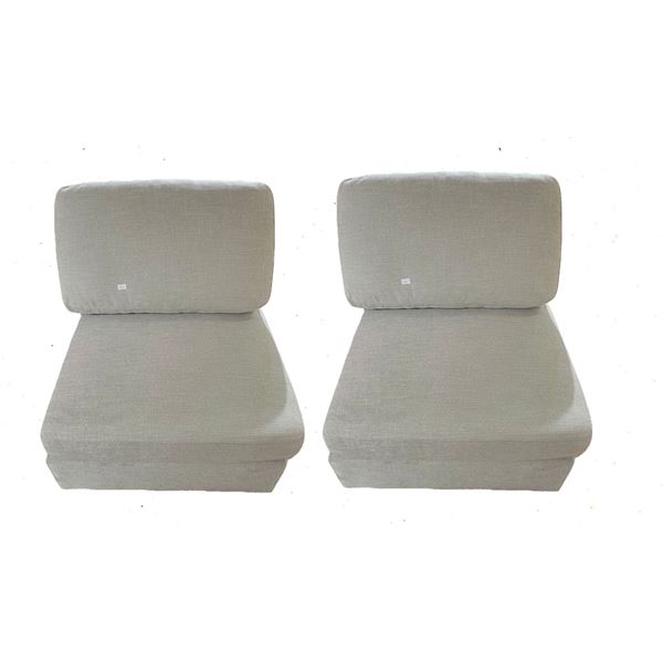 BNIB 2-Pcs Armless Chairs Grey, H29" x 31" x D38"