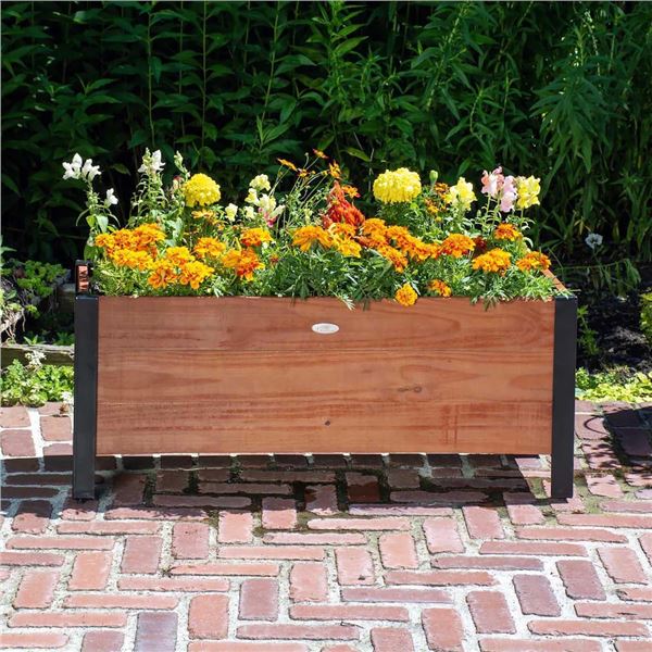 Group of 4 - BNIB Grapevine Urban Garden Planter, RV: $549 CAD - Recycled Wood and Metal, Rectangula