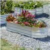 Image 1 : Group of 4 - BNIB Grapevine Galvanized Steel Raised Garden Bed, RV: $344 CAD, Oval - Silver, 48" (PL