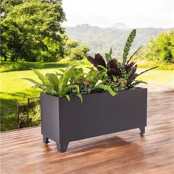 Group of 2 - BNIB Grapevine Arden Rectangular Aluminum Outdoor Planter 32", RV: $518 CAD (PL10679)