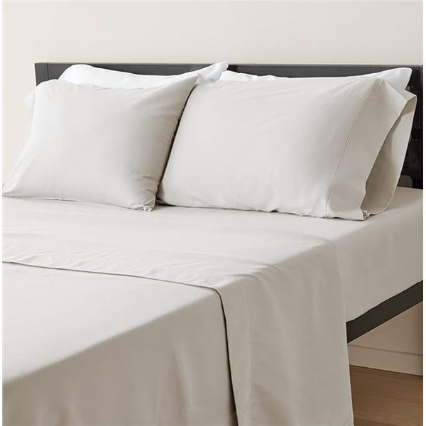 4 Sets - Amazon Basics Lightweight Super Soft Easy Care Microfiber 4 Piece Bed Sheet Set King - RV: 