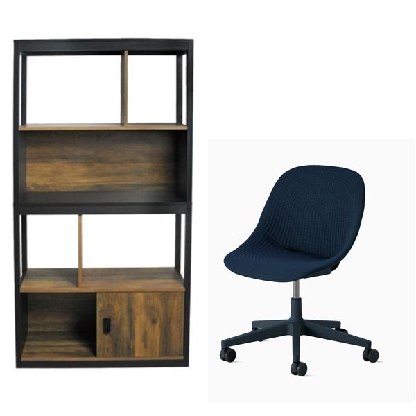 Group of 2 - BNIB Movian Office Chair Blue and Walter Bookcase (IF-10067)