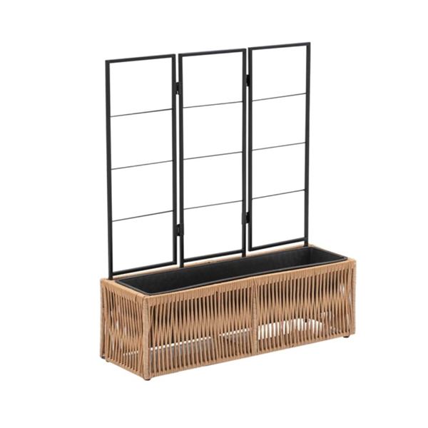BNIB Grapevine Resin Wicker Planter (PL-10182), Carvaili 45" Mantel Shelf,  Side Table (IF-TB243)