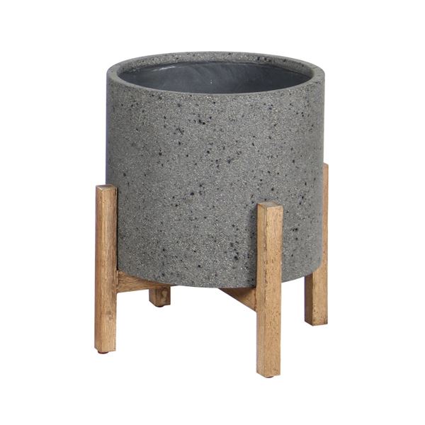 BNIB LH Imports Patio Round Standing Pot - Grey, RV: $192 CAD (PAT002-G)