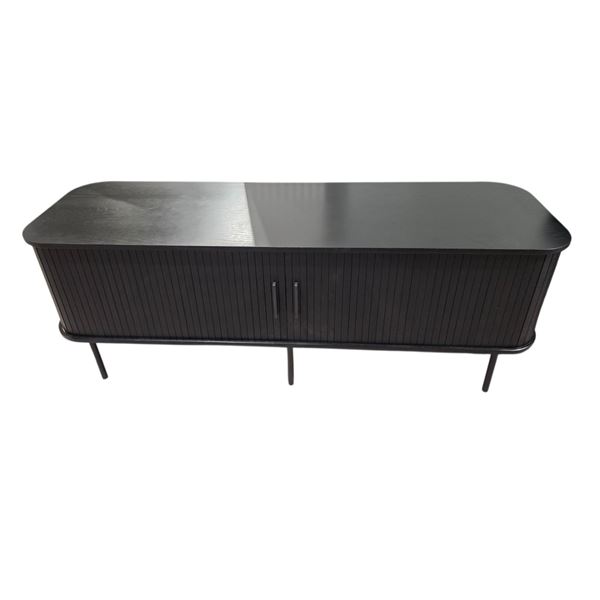 BNIB Sunday's - Easy Edge Media Unit Black Oak - 60 x 18 x 22 - Retail Price: $1,550.00 - MED-SH-00