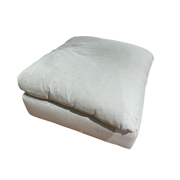 New - Article Beige Fabric Ottoman, H18" x 37" x 37" - without box - minor stains on the upholstery
