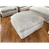 Image 2 : New - Article Beige Fabric Ottoman, H18" x 37" x 37" - without box - minor stains on the upholstery