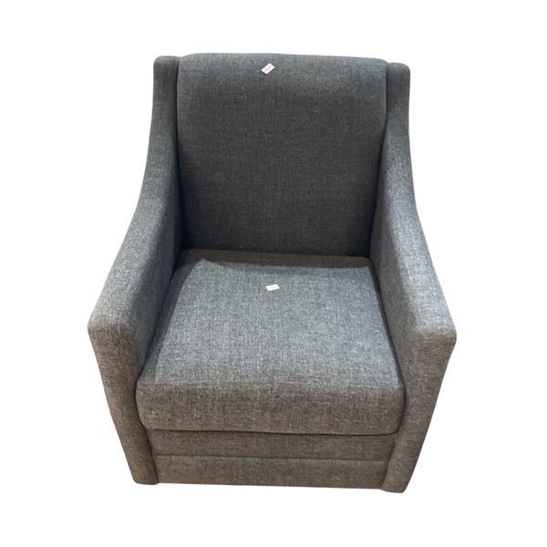 New Dark Gray Fabric Swivel Accent Chair, H34" x W28" x D30" - without box - As Is