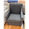 Image 2 : New Dark Gray Fabric Swivel Accent Chair, H34" x W28" x D30" - without box - As Is