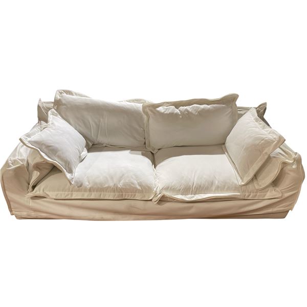 New - Modern White Sofa, H29" x W92" x D36" - without box, minor stains on the upholstery