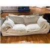 Image 2 : New - Modern White Sofa, H29" x W92" x D36" - without box, minor stains on the upholstery