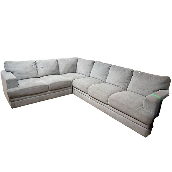 New - Modern Gray L-Shaped Sectional Sofa, H33" x W115" x D90" - without box, sold as is, in its cur