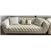 Image 2 : BNIB - Tufted Fabric Sofa - Cream - Retail Price: $2599, H26" x W88" x 33"