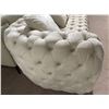 Image 3 : BNIB - Tufted Fabric Loveseat - Cream - Retail Price: $2469, H26" x W74" x 33"