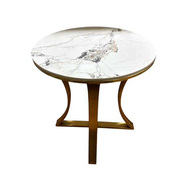 New - Anothey Marble Dining Table - RV: $1299, H30" x Dia. 27.5" - without box