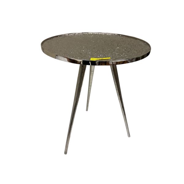 New - Round Metal Textured Side Table, H21" x Dia. 17"