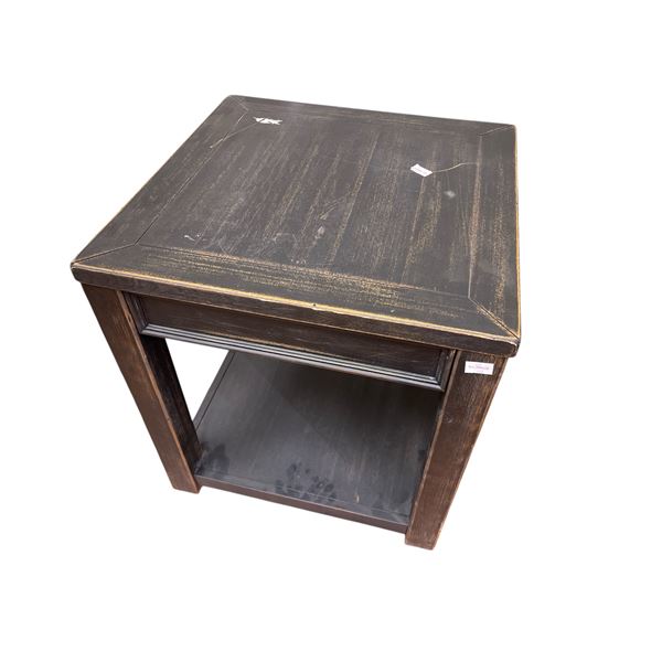 Charcoal Wood Nightstand, H24"x 22" x 22" - minor scratches on the top