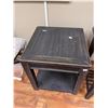 Image 2 : Charcoal Wood Nightstand, H24"x 22" x 22" - minor scratches on the top
