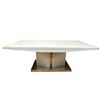 Image 1 : Rectangular Gloss White Coffee Table, H18" x 47" x 23.5" - minor scratches on the edge