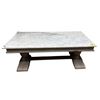 Image 1 : Modern Rectangular Marble-style Top Coffee Table, H18" x W49" x D24"