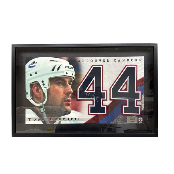 Todd Bertuzzi Framed Autograph - Limited Edition #16/100 (w/ COA on the back)