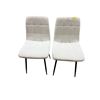 Image 1 : Set of 2 - White Boucle Upholstered Dining Chairs