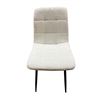 Image 2 : Set of 2 - White Boucle Upholstered Dining Chairs