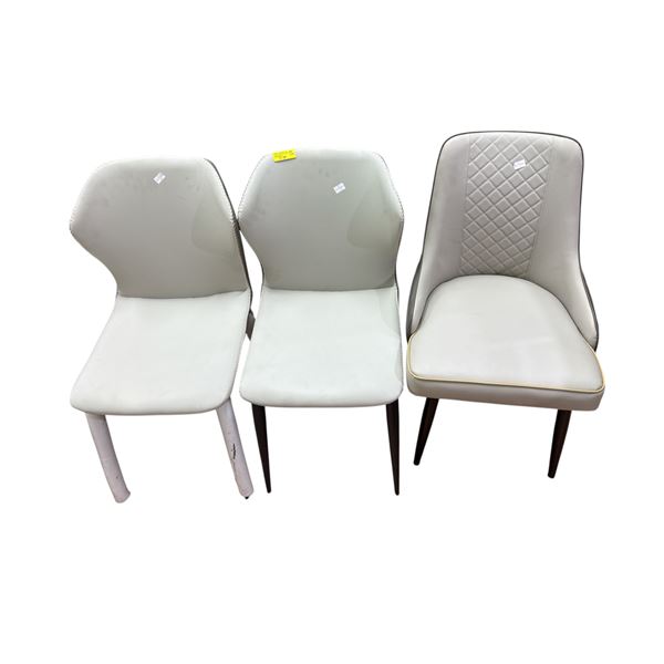 Set of 3 Faux Leather Dining Chairs - various style