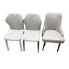Image 4 : Set of 3 Faux Leather Dining Chairs - various style