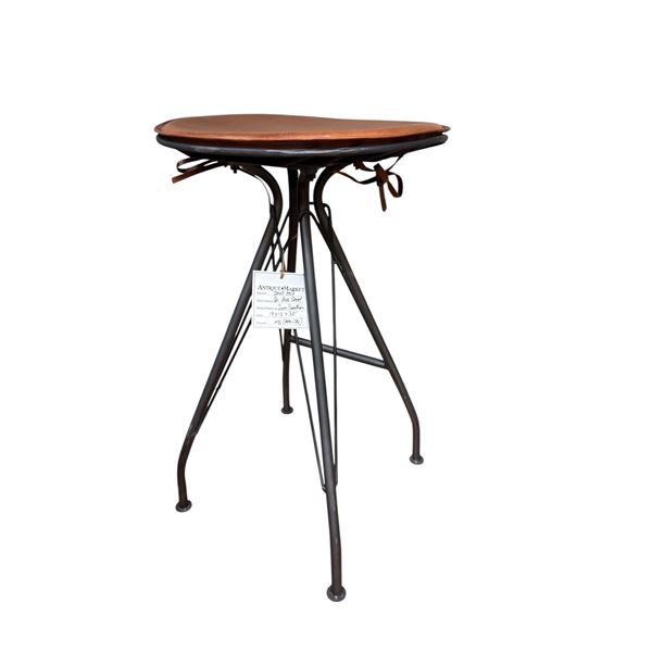 New - Counter Stool Leather Seat, H24" x W19" x 30" (IND003)