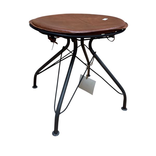 New - Counter Stool Leather Seat, H24" x W19" x 18" (IND001)
