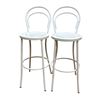 Image 1 : New - Set of 2 White Metal Bar Stool, H44" (RDI009W)